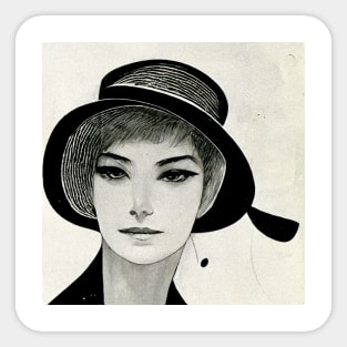 Fashion Sketch Model 1920s Sticker